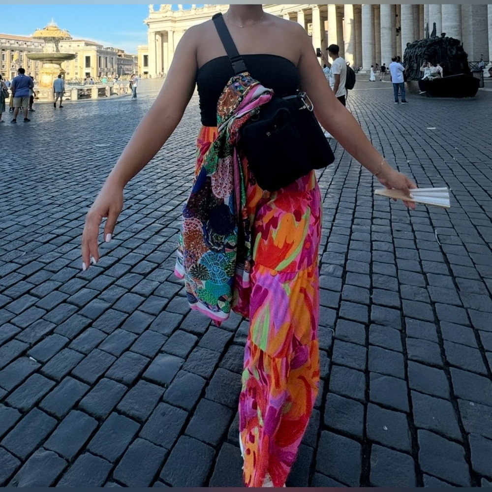 Multicolor Floral Boho Maxi Skirt